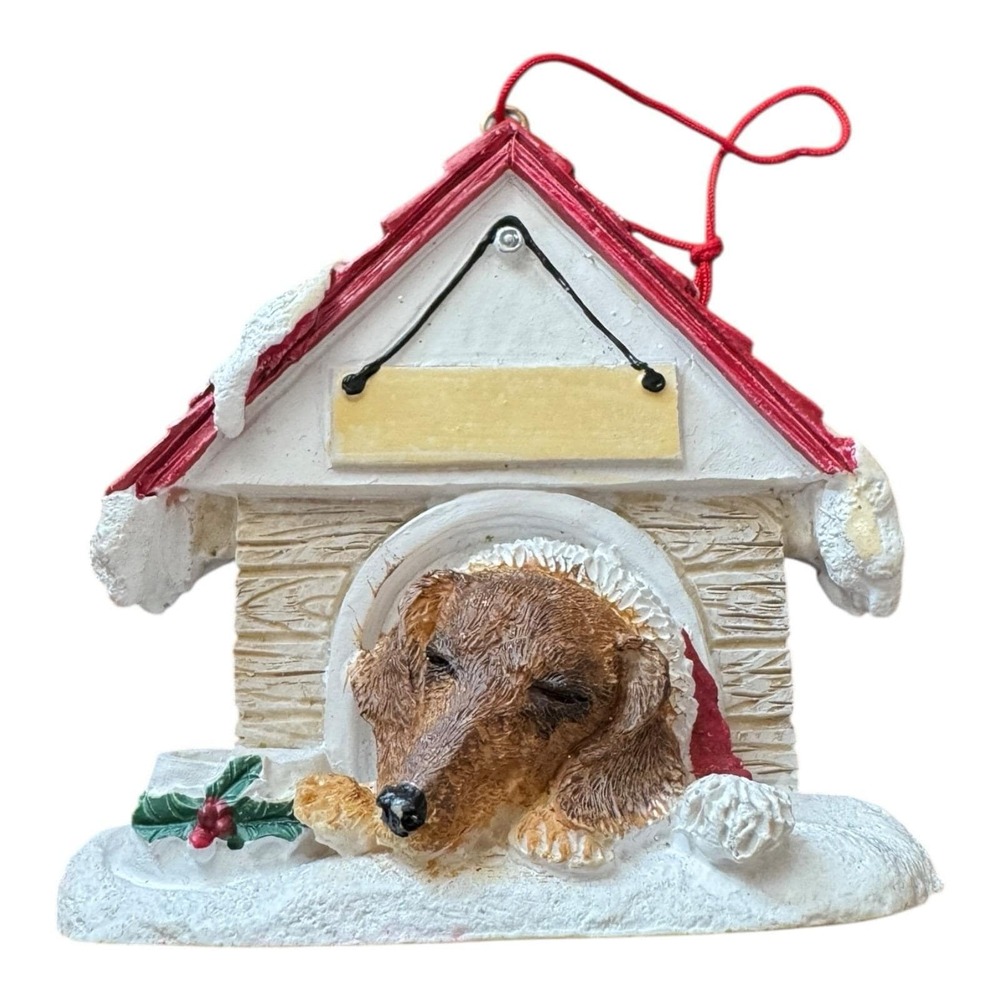 Dachshund Red Brown Doghouse Kitchen‎ Magnet Christmas Ornament